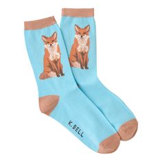 foxy sox fox themed womens blue novelty crew socks Fox Sitting, Fox Trot, Womens Knee High Socks, Sock Lovers, Corgi Butts, Sour Patch Kids, Ankle Socks Women, Women Crew Socks, Mens Crew Socks