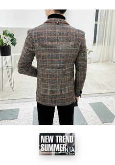 Make a versatile addition to your wardrobe collection with this marvelous men's wool blend blazer. This casual-style vintage blazer is fashioned from cotton and polyester that combine to give you a unique look and feel through any season. The blazer also features single breasted closure and a lovely cool plaid pattern.Specifications Style: Casual Sleeve Length(cm): Full Size : M-3XL Origin: Mainland China Model Number: L3057 Material: Cotton,Polyester Color : As picture Clothing Length: Regular Winter Cotton Sport Coat With Suit Collar, Fall Tweed Long Sleeve Jacket, Winter Business Cotton Blazer, Winter Formal Cotton Sport Coat, Winter Cotton Sport Coat With Notch Lapel, Fall Cotton Sport Coat For Office, Winter Cotton Single-breasted Blazer, Formal Cotton Blazer For Fall, Tailored Fall Blazer In Classic Style