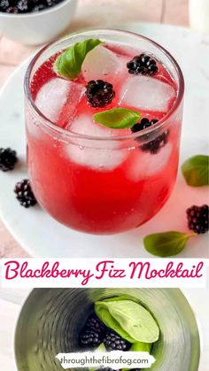 blackberry fizz mochat with mint leaves and ice