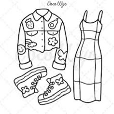 a paper doll's dress and shoes with the words love u up on it