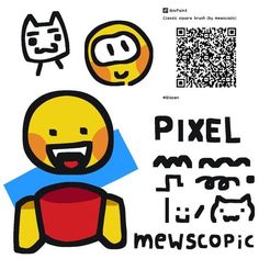 an image of a qr code with a cartoon character in the center and another qr code above it