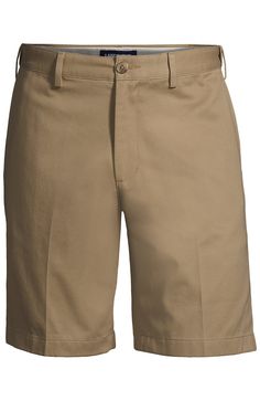 Look neat. Keep cool. Stay comfortable. These 9" No Iron Chino Shorts have a plain front and Comfort Waist that stretches up to 2" for more ease in the waist. And true to the No Iron Chino name, they feature our 50 wash, 0 wrinkles promise – plus creases that won't quit and built-in stain resistance. All in a pure cotton fabric made from ringspun combed cotton yarns for superior comfort. Smoothness and a crisp front crease guaranteed for 50 washes — with no ironing Soft, better-made Classic Cotton Knee-length Shorts, Classic Relaxed Fit Pants With Built-in Shorts, Classic Pants With Built-in Shorts And Relaxed Fit, Relaxed Fit Flat Front Bottoms For Summer, Summer Relaxed Fit Flat Front Bottoms, Relaxed Fit Solid Color Pants With Short Inseam, Casual Stretch Flat Front Bottoms, Classic Stretch Shorts With Pockets, Classic Bottoms With Built-in Shorts And 5-inch Inseam