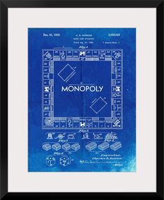 a blueprint poster with the words monopoly on it