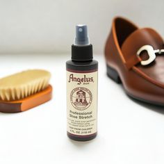 Shop Angelus® Professional Shoe Stretch, 4oz. at Michaels. com. This Shoe Stretch is a leather conditioner that will stretch shoes while walk. Formulated to clean and stretch tight fitting shoes and boots. This Shoe Stretch is a leather conditioner that will stretch shoes while walk. Formulated to clean and stretch tight fitting shoes and boots. Details: 4 oz. pump Also used to clean natural suede Works well on leather, suede, linen, canvas and vinyl Cleans patent leather instantly Test on a sma How To Stretch Shoes, Professional Shoes, Shoe Polish, Leather Conditioner, Leather Care, Patent Leather, Leather Craft, Leather