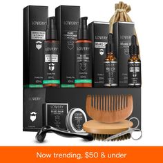 in stock Beard Grooming Kit, Beard Growth Kit, Mens Beard Grooming, Beard Man, Beard Straightening, Beard Conditioner, Beard Kit, Stocking Stuffers For Men, Beard Brush