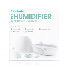 the humidifier is white and has instructions on how to use it