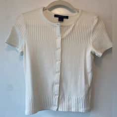 New Button Up Blouse/Shirt. Never Worn. Pure White. Size S. Purchased From Asos. Fitted Crew Neck Blouse With Buttons, Classic Button-up Tops For Day Out, Classic Crew Neck Top With Button Closure, Classic Tops With Button Closure And Crew Neck, Classic Tops With Buttons For Day Out, Asos Tops, Button Up Blouse, Blouse Shirt, Pure White