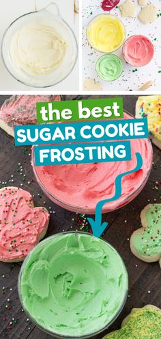 The Best Sugar Cookie Frosting Sugar Cookie Frosting Recipe Cream Cheese, Soft Cookie Icing, Sugar Cooking Frosting, Sugar Cookie Frosting Recipe Hardens, Best Cookie Frosting Recipe, Soft Icing For Sugar Cookies, Butter Frosting For Cookies, Fluffy Cookie Frosting, Sugar Cookie Cutout Frosting Recipe