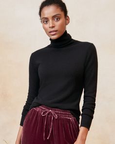 Petite Height, Pink Dogwood, Ideal Weight, Garnet Hill, Womens Cashmere, Cashmere Turtleneck, Beautiful Sweater, Tights Outfit, Style Change