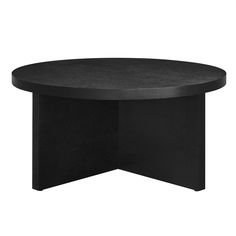 a black round table on a white background