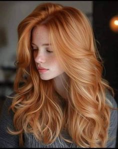 Natural Orange Hair Color, Red Hair For Latinas, Auburn And Blonde Balayage, Red Hair Long Layers, Ginger Hair Makeup, Caramel Copper Hair, Blonde With Strawberry Blonde Lowlights, Light Ginger Hair, Dimensional Strawberry Blonde