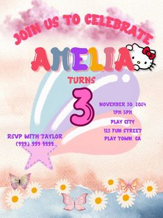 the hello kitty birthday party is going on