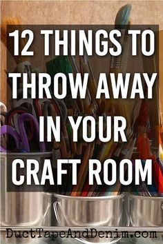 How to decide what to keep and what to get rid of when you're organizing a craft room. Follow this list to know what to declutter. Craft Studio Organization, Craft Closet Organization, Craft Room Organization Diy, Small Craft Rooms, Craft Storage Organization, Organize Craft Supplies, Craft Room Design, Sewing Room Organization, Diy Craft Room