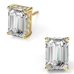 PRICES MAY VARY. ✦ BRILLANT SIMULATED DIAMOND ✦ Excellent Emerald Cut Clear Cubic Zirconia. High-Quality daily stud earrings for women, men, girls. Brighten up your life with these gorgeous dazzling sparkling stud earrings. ✦ UNIQUE EMERALD CUT ✦ Shine with our stunning collection CZ stud earrings. Made of S925 sterling silver, Nickel-free and lead-free hypoallergenic, Without any harmful ingredients, Suitable for almost all sensitive ears. ✦ FASHIONABLY STAND OUT ✦ 4mm*6mm (1.0ct), 5mm*7mm (1.5 Emerald Cut Diamond Earrings, Emerald Cut Stud Earrings, Presents For Mom, Cz Stud Earrings, Stud Earrings For Women, Zirconia Earrings, Cz Earrings, Earrings Unique, Diamond Stud Earrings