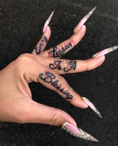 two hands with different designs on their fingers