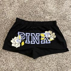 Nwt Victoria’s Secret Pink Sleep Boxers Perfect Condition, Never Worn Logo Design On Back Size Xs Please Offer!! Very Flexible On Price Casual Black Pajama Shorts For Sleepover, Black Casual Shorts For Sleepover, Black Letter Print Sleepwear For Summer, Kook House, Victoria Secret Pink Pajamas, Purple Pajamas, Pink Outfits Victoria Secret, Victoria Secret Outfits, Fitness Wear Outfits