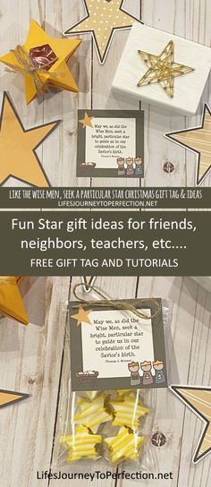 star gift ideas for friends, neighbor's teachers, etc free printables