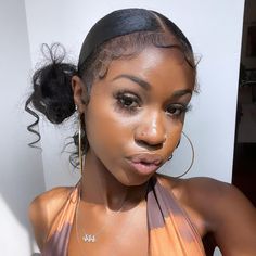 Quick Natural Hair Styles, Edges Hair, Curly Hair Styles Easy, Hairdos For Curly Hair, Natural Curls Hairstyles, Slicked Back Hair, Slick Hairstyles, Dope Hairstyles, Hair Ponytail Styles