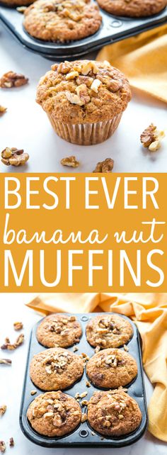 the best ever banana nut muffins recipe is so easy to make and delicious