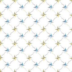 an abstract pattern with blue, yellow and white colors on a white background for wallpaper