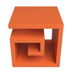 an orange table with two square sections on each side