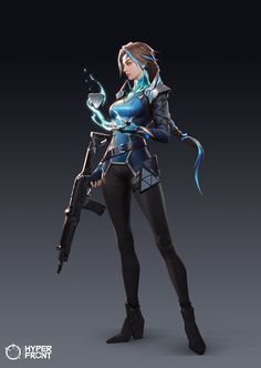 ArtStation - Coldcast 冰女, Jun Rao Futuristic Character Design, Lol Champ, Female Samurai, Female Character Inspiration, Cartoon Sketches, Female Soldier, Hero Costumes