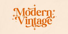 the modern vintage logo is orange and white