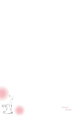 a white background with pink circles and a cat on the bottom right corner is an orange dot