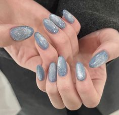 Velvet Nails, Nails Yellow, Hello Nails, Asian Nails, Casual Nails, Blush Nails, Pretty Gel Nails, Blue Nail, Cat Eye Nails