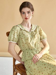 Nastya Babich, Blouse Peplum, Korea Dress, Church Fits, Simple Retro, Floral Peplum, Ditsy Floral Print, Arab Fashion, Guipure Lace