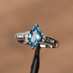 Topaz Engagement Ring November, Blue Topaz Ring Sterling Silver, Elegant Rings, Swiss Blue Topaz Ring, Blue Topaz Engagement Ring, Blue Gemstone Rings, Topaz Engagement Ring, London Blue Topaz Ring, Ring Oval