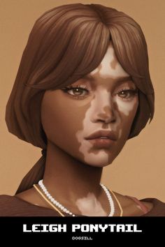 a digital painting of a woman with brown hair