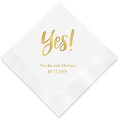 a white napkin with the words let there sparkles fly on it and gold foil lettering