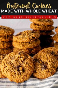 oatmeal cookies are made with whole wheat