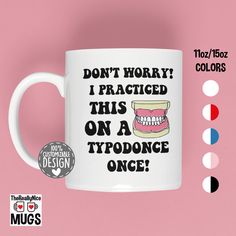 This product is made especially for you as soon as you place an order, which is why it takes us a bit longer to deliver it to you. Making products on demand instead of in bulk helps reduce overproduction, so thank you for making thoughtful purchasing decisions! * HOW TO ORDER * Please select the size, color, and quantity from the drop-down options above the add-to-cart button. * SHIPPING * All orders should be placed at least 2 weeks prior to your need-by date to give adequate processing plus shipping time. All our Mugs are made to order, so please allow time for your printed items. We will do our best to get them to you as timely as possible. ---- Shipping and Processing Time ---- Production time: 2-5 business days U.S. Shipping Time: 2-6 business days * ITEM DESCRIPTION * Add some color Dental Lab Technician, Dentist Mug, Funny Dentist, Dentist Humor, Dental Gifts, Lab Technician, Dental Lab, Dental Assistant, Dental Clinic