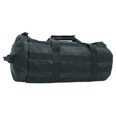 a large black duffel bag on a white background