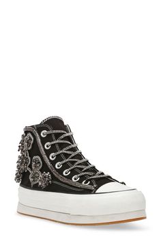 Find STEVE MADDEN Mistic Beaded Platform Sneaker on Editorialist. Make every movement shine in a playfully beaded sneaker that sends you soaring on a hearty platform. Lace-up style Textile upper and lining/rubber sole Imported Platform Sneaker, Up Styles, Steve Madden, Top Brands, Lace Up, Sneakers, Lace, Luxury Fashion, Black