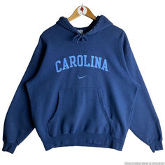 Vintage NIKE UNC Embroidered University of North Carolina Hoodie Pullover Long Sleeve Sweatshirt Carolina Hoodie, Casual Preppy Outfits, Cute Lazy Day Outfits, University Of North Carolina, Lazy Day Outfits, Vintage Hoodies, Cute Sweatshirts