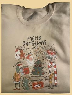 Handmade crewneck sweatshirt with Merry Christmas Doodle Sand, super soft, Gildan material Christmas Doodle graphic on the front Fits true to size Crewnecks are made to order with graphic design print! Merry Christmas Graphic, Christmas Doodle, Christmas Doodles, Christmas Gift List, Christmas Graphic, Teacher Tees, Graphic Design Print, Graphic Crewneck, Crewneck Sweatshirt