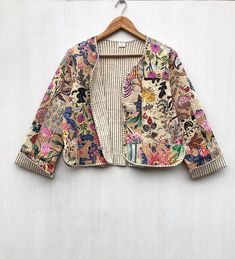 Indian Handmade patch work Jackets, Coats, Boho ,Quilted, For Women`s Made In India Size - All Size WE INCREASE SIZE MEASURE AND UPDATED Small Size - Chest -38 inch Length- 20.5 inch Sleeves -23 inch Medium Size - Chest-40 inch Length- 20.5 inch Sleeves -23 inch Large Size - Chest- 42 Inch Length- 21 inch Shoulder -15.5 inch Sleeves -23 inch XL Size - Chest -44 inch Length - 21 Inch Shoulder-16 inch Sleeves - 23 inch XXL size Chest- 46- inches Length -22 inches Shoulder-17 inch Sleeves - 23 inch Patchwork Quilt Jacket, Boho Quilt, Handmade Patch, Fall Winter Jacket, Womens Quilted Jacket, Boho Jacket, Mode Boho, Quilt Jacket, Women Gifts