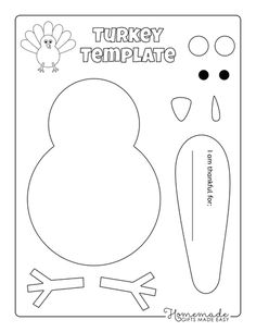 the turkey template is cut out and ready to be used as a crafting project