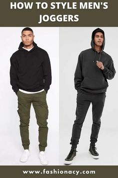 How to Style Men's Joggers Men Jogger Outfit, Men’s Jogger Pants, Men Gym Outfit Style Workout Gear, Men’s Joggers Outfit, Black Joggers Outfit Men, Men’s Joggers, Jogger Outfit Men, Sweat Pant Outfits, Mens Athleisure Outfits