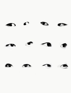 an image of many different eyes in black and white