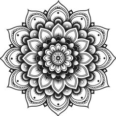 a black and white drawing of a flower with lots of petals on the petals,