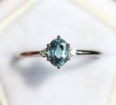 Blue Green Sapphire Ring, Oval Sapphire Engagement Ring, Montana Sapphire Engagement Ring, Montana Sapphire Ring, Blue Sapphire Engagement Ring, Ring Three Stone, Blue Engagement Ring, Cute Engagement Rings, Blue Stone Ring