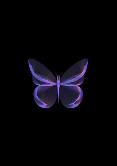 a purple butterfly flying through the dark sky