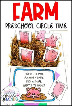 farm preschool circle time game with pigs in the mud and what's its name