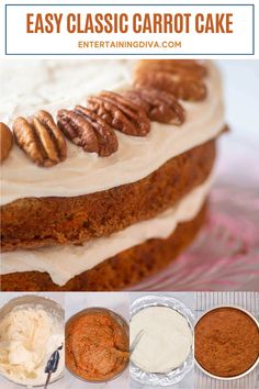 Classic Carrot Cake Recipe With Cream Cheese Frosting Carrot Cake Recipe From Scratch, Classic Carrot Cake Recipe, Classic Carrot Cake, Cake Recipe From Scratch, Recipe With Cream Cheese, Hot Chocolate Fudge, Cake Easter, Diy Dessert, Easter Entertaining