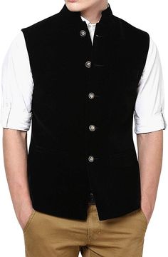 Handmade Mens Black Velvet Nehru Jacket Men's Waistcoat | Etsy Marriage Suit For Men, Nehru Waistcoat, Marriage Suits, Mens Vest Tops, Waistcoat Suit, Nehru Jacket For Men, Mens Vest Fashion, Wedding Dresses Men Indian, Mens Waistcoat