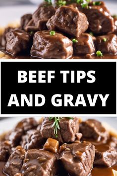 [object Object] No Peek Beef Tips, Beef Ideas, Beef Gravy, Homecooked Meals, Gravy Recipe